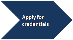 Chevron:    Apply for      credentials                       